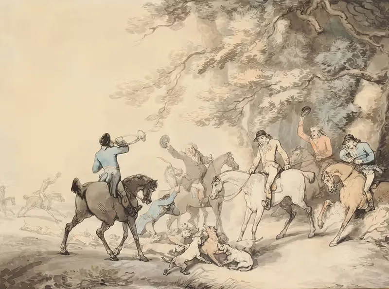 The Death Of The Fox — Thomas Rowlandson