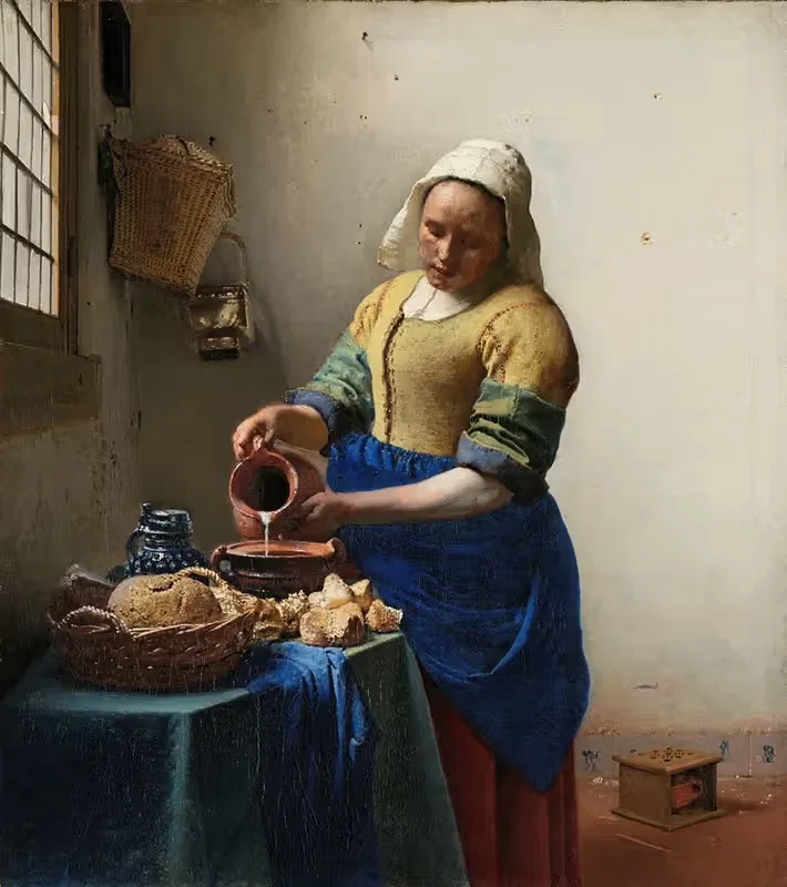 The Milkmaid by Johannes Vermeer, c. 1660 — digital art print download