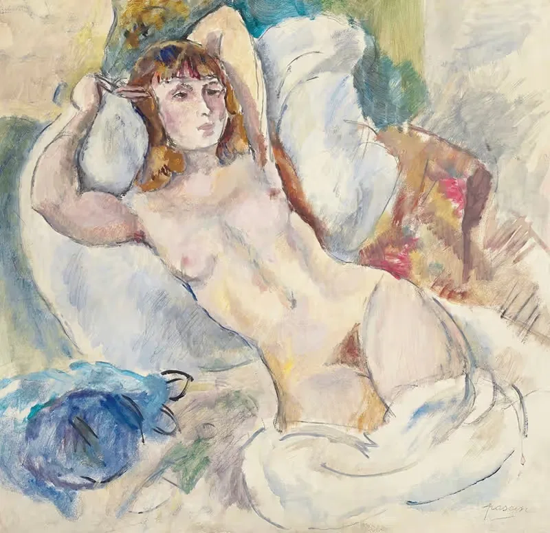 Ню на диване by Жюль Паскин, 1920 — digital art print download