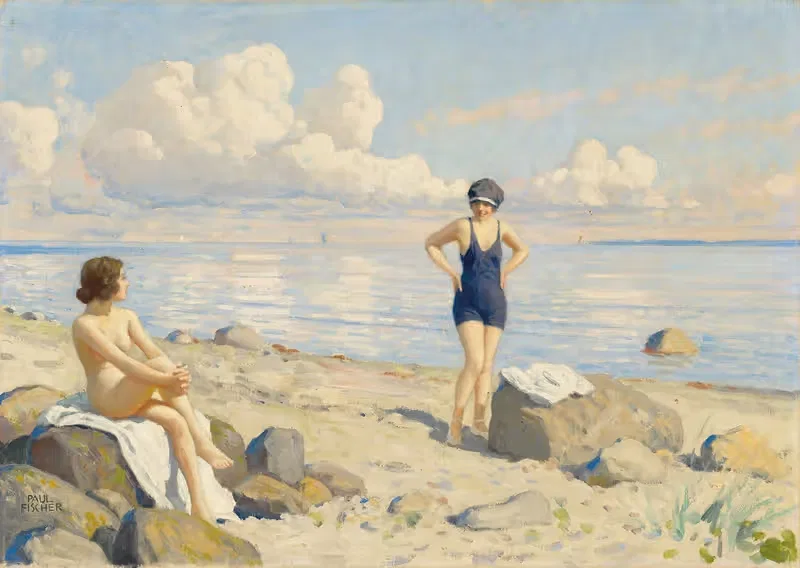 On the beach by Paul Fischer — digital art print download