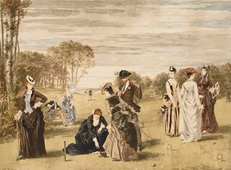 Элеганты играют в крокет by Пьер Гаварни, 1874 — digital art print download