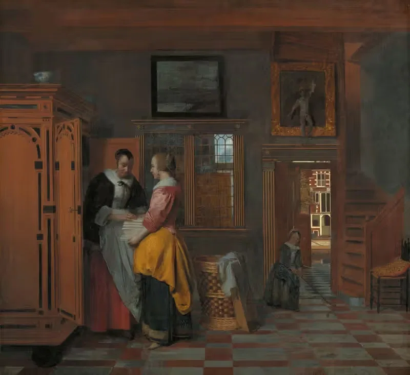 Interior with Women beside a Linen Cupboard — Pieter De Hooch