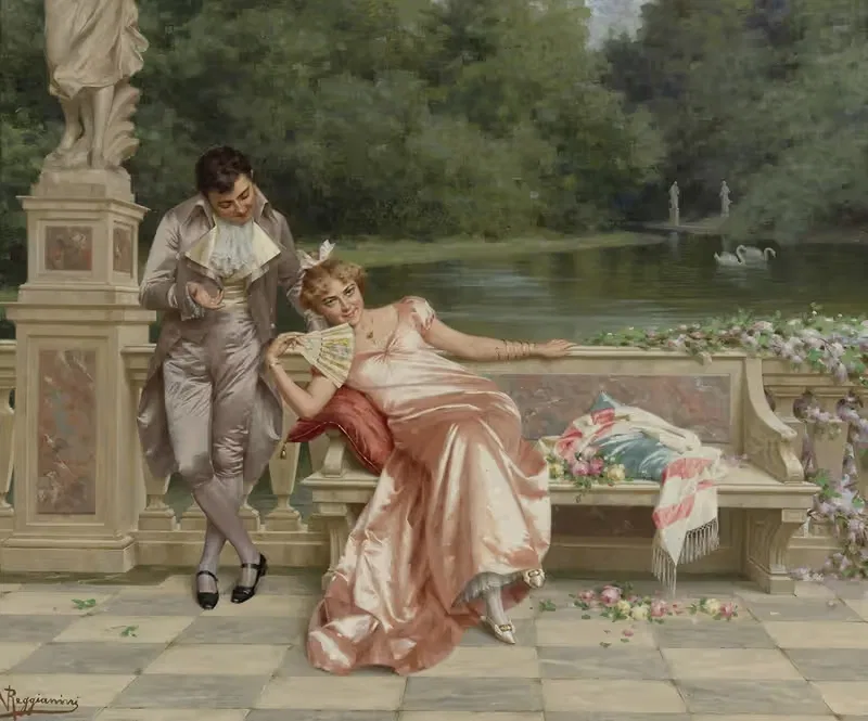 The flirtation by Vittorio Reggianini — digital art print download