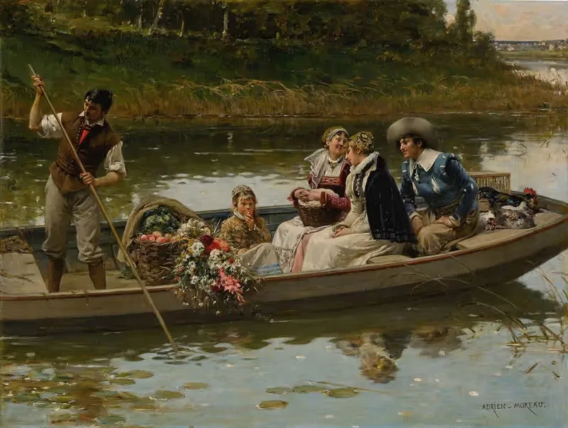 Возвращение с рынка by Адриен Моро — digital art print download