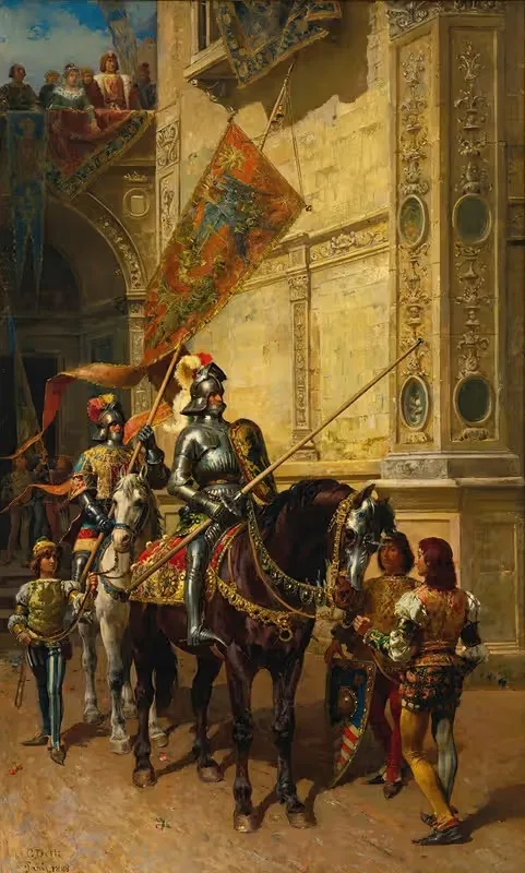 To the joust by Cesare Auguste Detti, 1888 — digital art print download