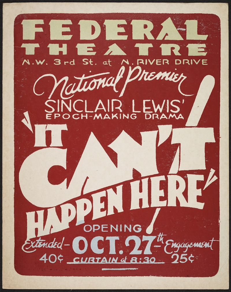 It Can't Happen Here by Аноним, 1934-1943 — digital art print download