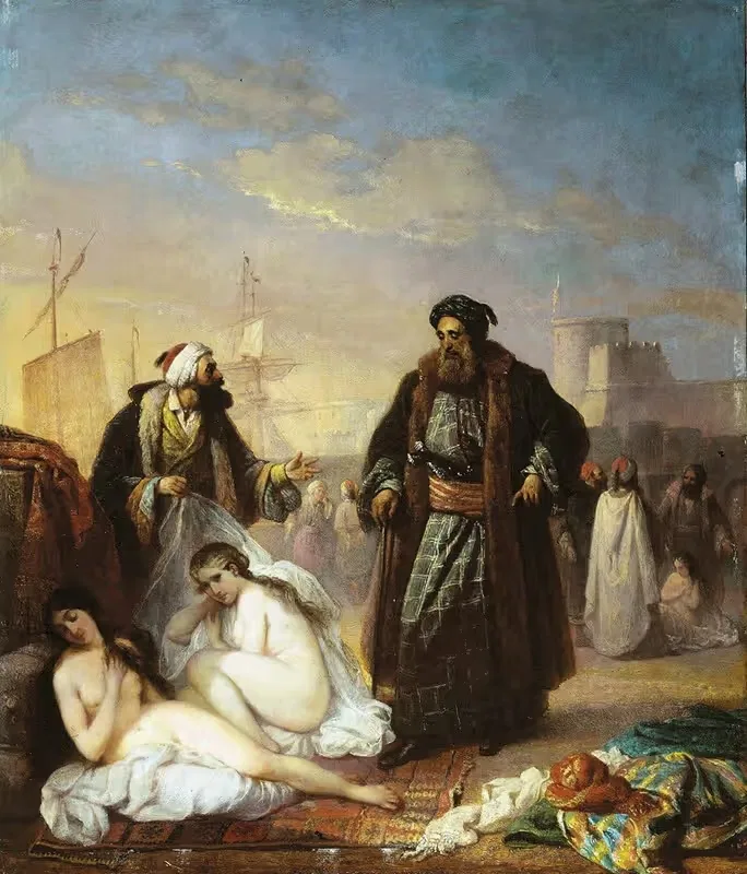 Работорговец в Турции by Жак-Жозеф Эекхаут, 1853 — digital art print download