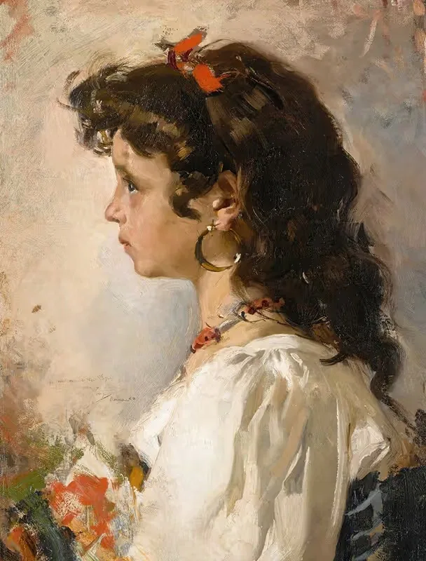 Голова итальянки by Хоакин Соролья, 1886 — digital art print download