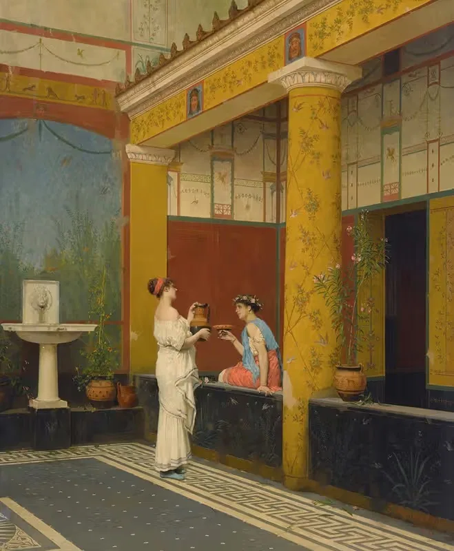 Помпейский дворик by Луиджи Баццани, 1878 — digital art print download