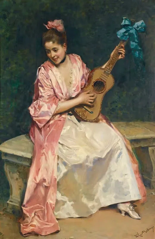 Aline with guitar by Raimundo de Madrazo y Garreta — digital art print download