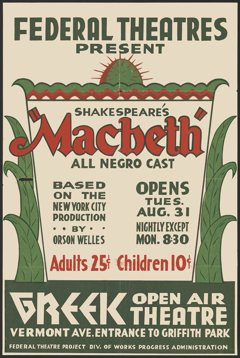 Macbeth by Аноним, 1934-1943 — digital art print download