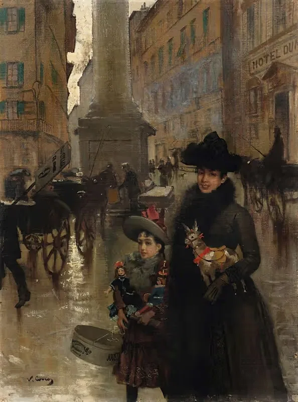 Piazza Santa Trinità, Florence — Vittorio Matteo Corcos