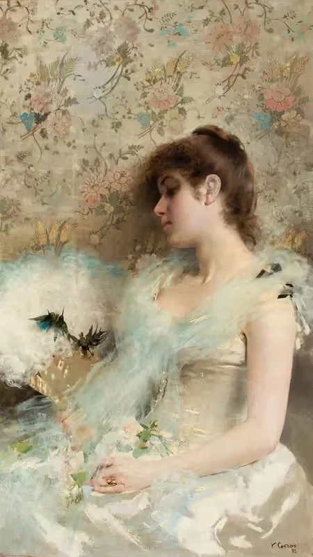 Girl with hummingbirds — Vittorio Matteo Corcos