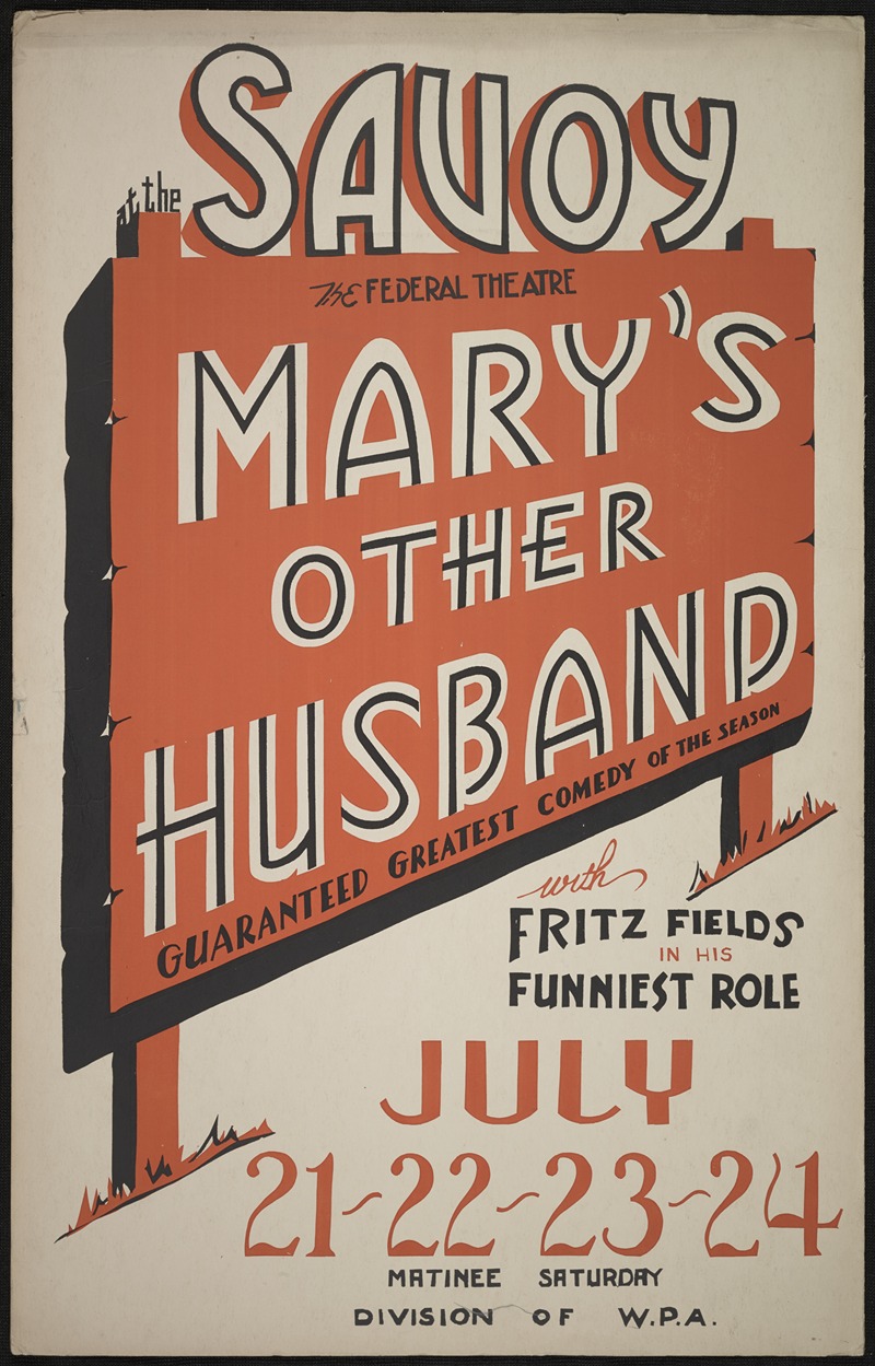 Mary's Other Husband by Аноним, 1934-1943 — digital art print download