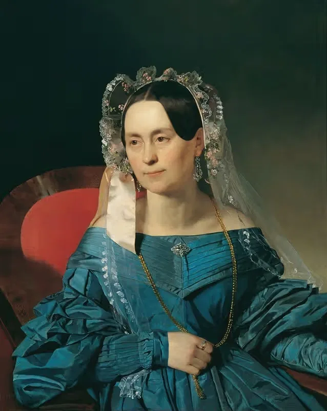 Дама в синем платье by Франц Эйбль, 1839 — digital art print download