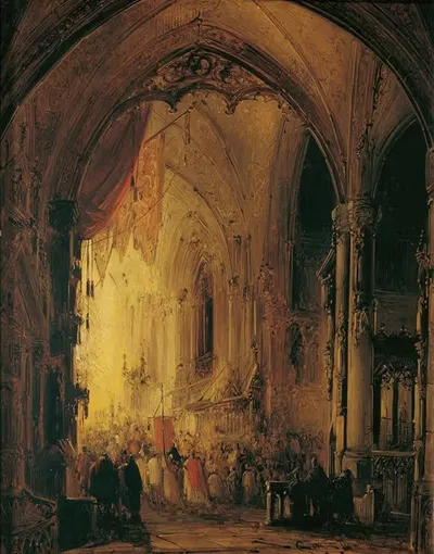 Prozession in einer Kathedrale by Georg Gillis van Haanen — digital art print download