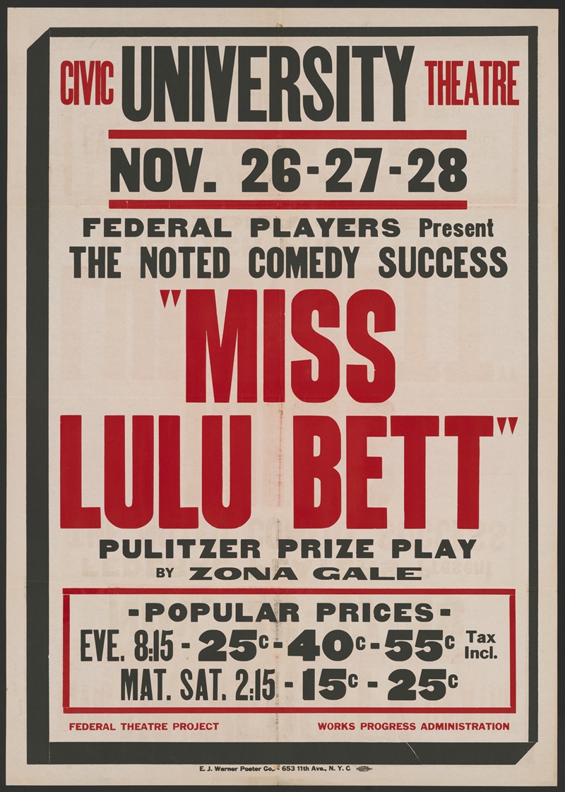 Miss Lulu Bett by Аноним, 1934-1943 — digital art print download