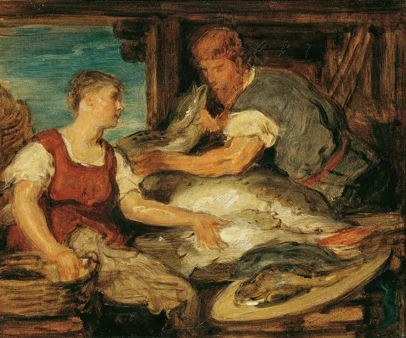 Die Fischverkäuferin — Hans Canon