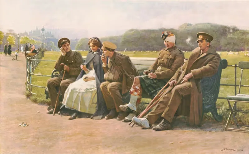 Восстанавливающиеся солдаты by Джон Чарльз Доллман, c1916 — digital art print download