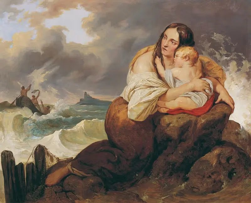 Die Schiffbrüchige by Josef Danhauser, 1837 — digital art print download
