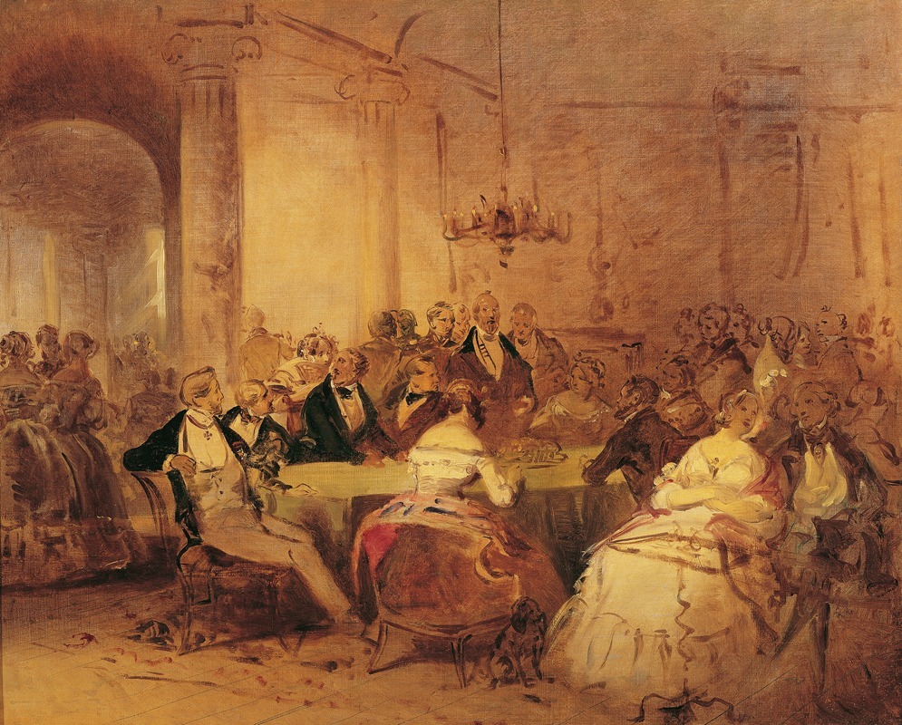 Сцена из общества by Йозеф Данхаузер, 1844 — digital art print download