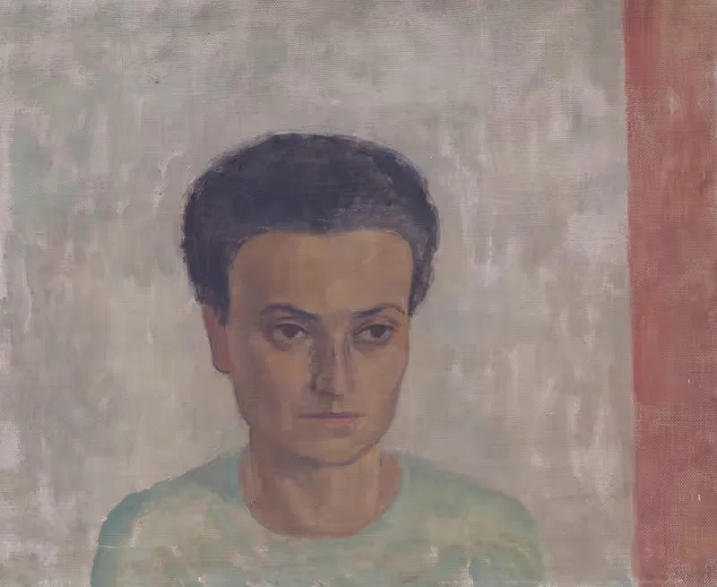 Frau S. Schönberger in grüner Bluse — Walther Gamerith