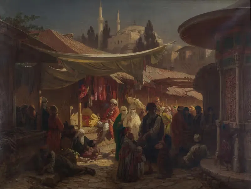 Türkischer Bazar by Alois Schönn, 1862-1868 — digital art print download
