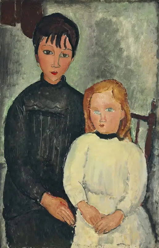 Les deux filles by Amedeo Modigliani, 1918 — digital art print download