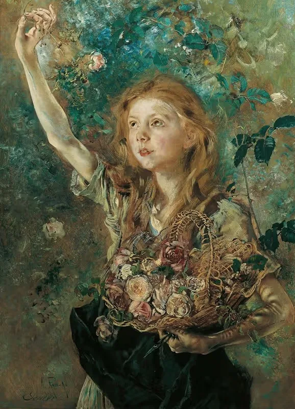 Собирательница роз by Антон Ромако, 1882-1884 — digital art print download