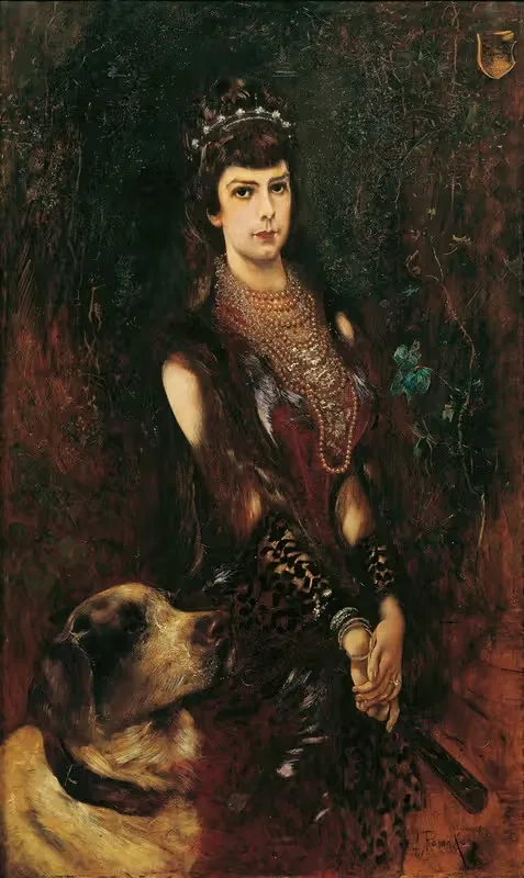 Императрица Елизавета с бернардином by Антон Ромако, 1883 — digital art print download