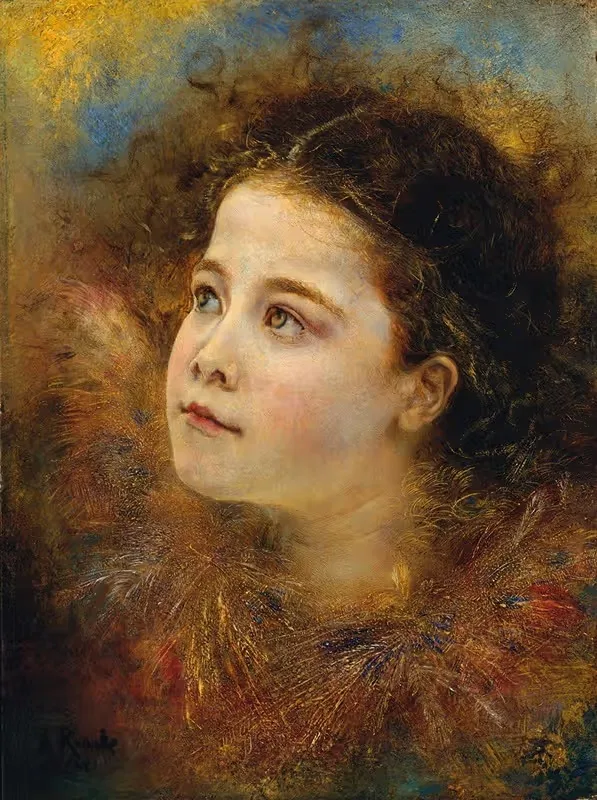 Девушка с колосьями by Антон Ромако, 1875 — digital art print download