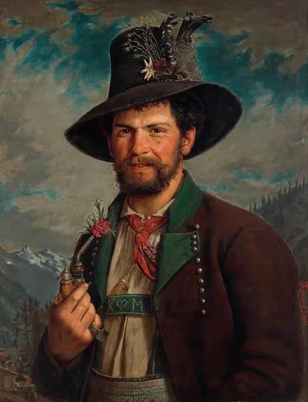 Tiroler Bauer in Stubaier Tracht — August Pezzey the elder