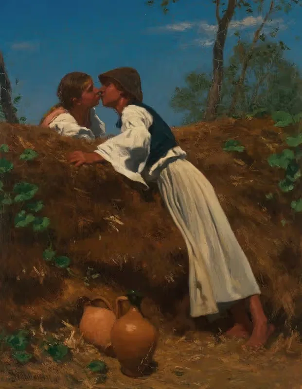 Поцелуй II by Август фон Петтенкофен, 1864 — digital art print download