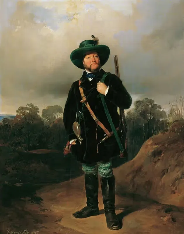 Йозеф Штроммер как охотник by Август фон Петтенкофен, 1845 — digital art print download