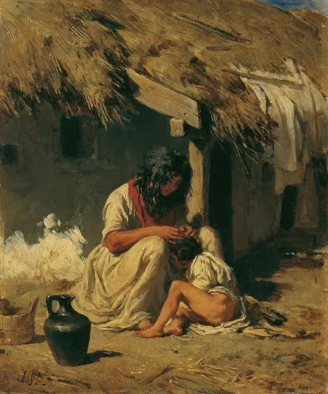 Венгерская деревенская идиллия by Август фон Петтенкофен, 1850-1860 — digital art print download