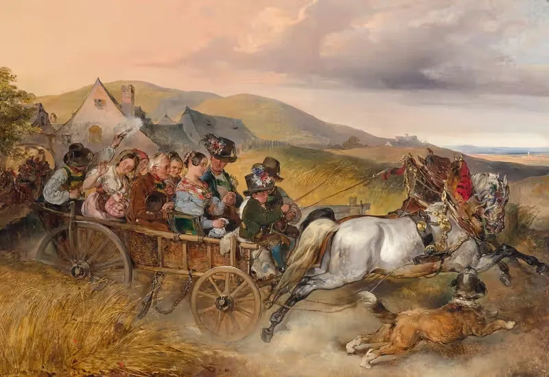 Свадебная поездка by Карл Шиндлер, 1841 — digital art print download