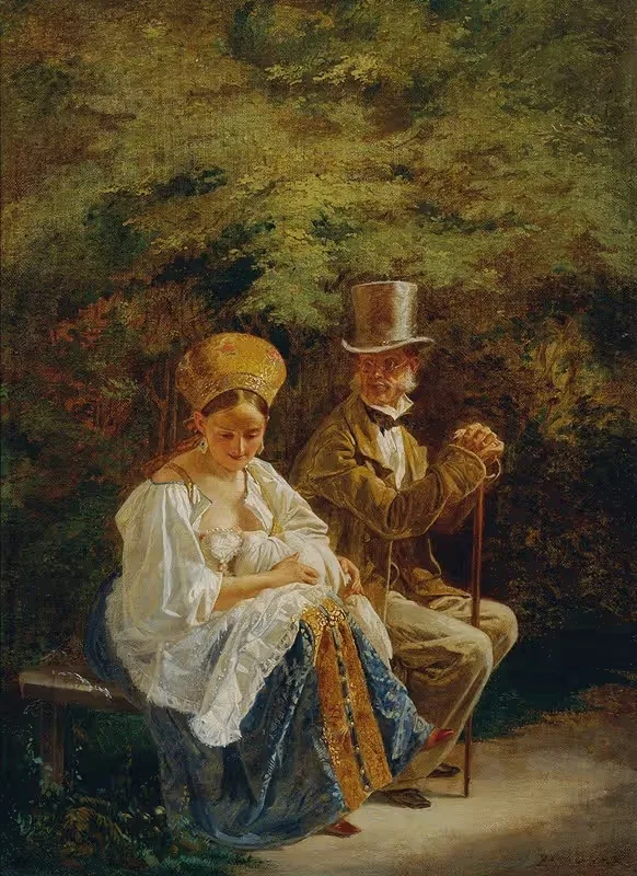 Der alte Hagestolz Der alte Junggeselle — Mihály Zichy