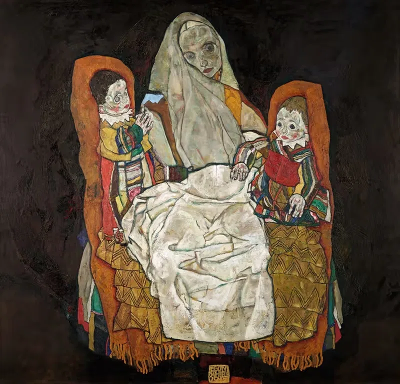 Мать с двумя детьми III by Эгон Шиле, 1915-1917 — digital art print download