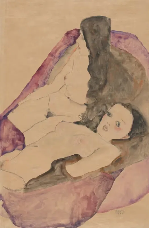 Два обнаженных reclining by Эгон Шиле, 1911 — digital art print download