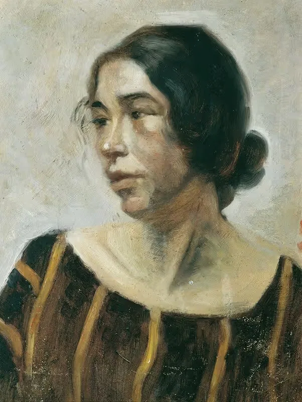 Дама в полосатом платье by Эрнестина фон Хюттенбреннер, 1920 — digital art print download