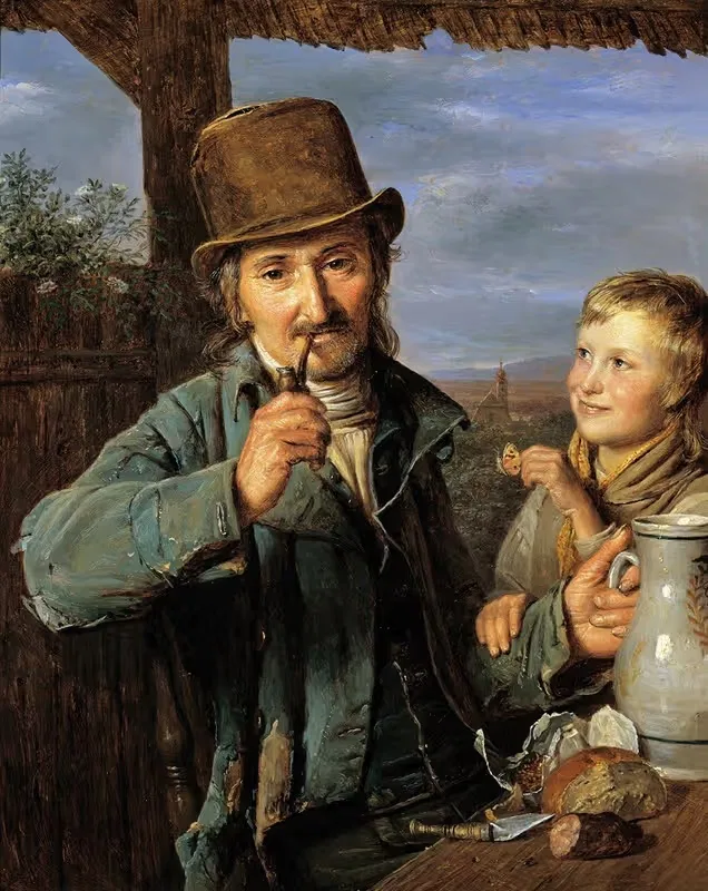 Таглёнер с сыном by Фердинанд Георг Вальдмюллер, 1823 — digital art print download