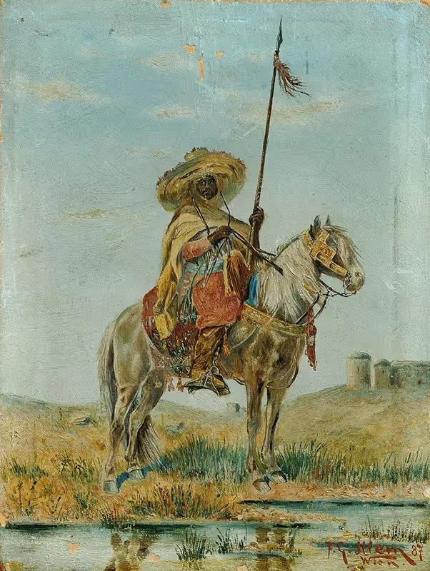 Mexikaner zu Pferd by Franz Josef Georg Illem, 1887 — digital art print download