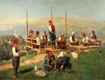 Турецкое кафе в Сараево by Франц Лео Рубен, 1897 — digital art print download
