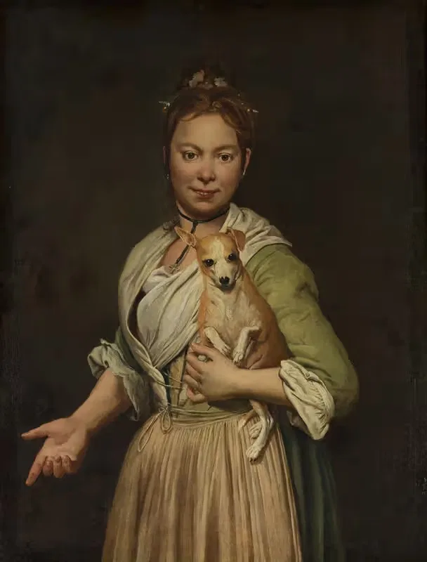 A Woman with a Dog — Giacomo Ceruti