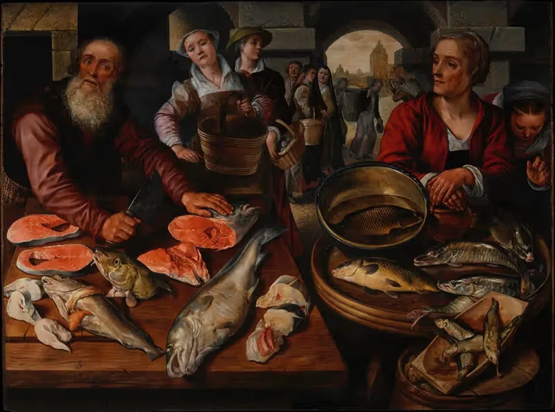Fish Market by Joachim Beuckelaer, 1568 — digital art print download