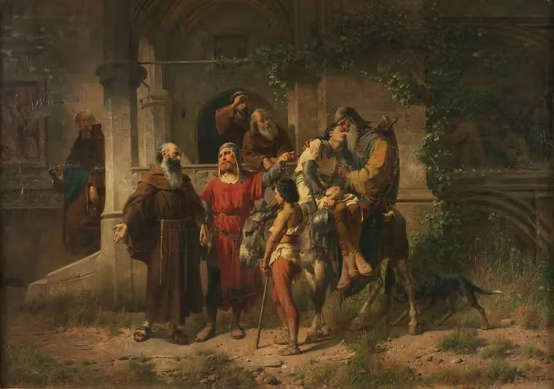 Возвращающиеся крестоносцы by Иоганн Тиль младший, 1864 — digital art print download