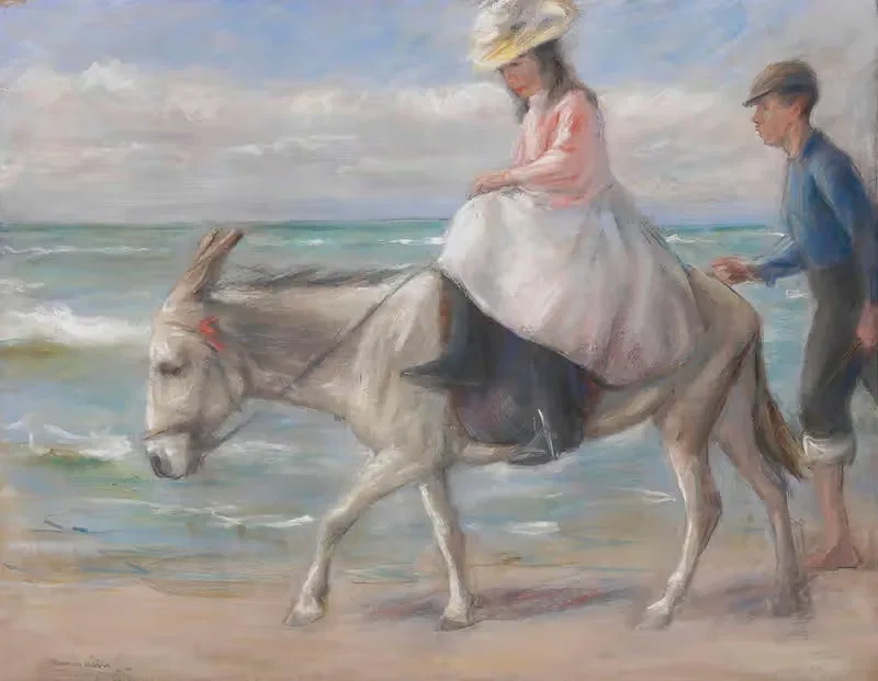 Kind, auf einem Esel reitend by Max Liebermann, 1901 — digital art print download