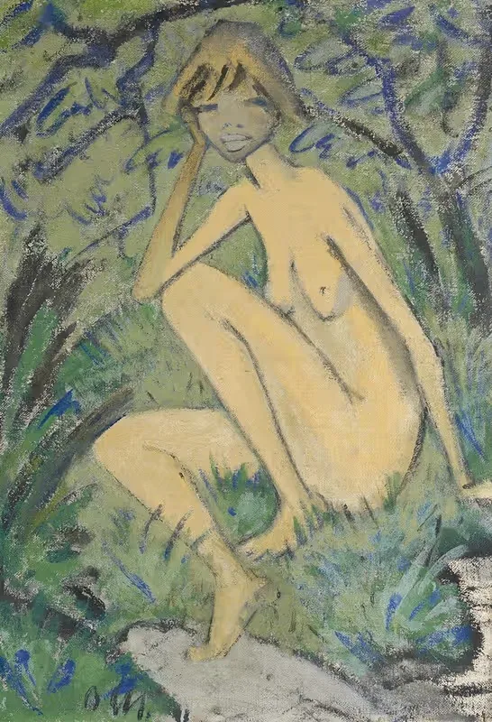 Сидящий акт в ландшафте by Отто Мюллер, 1927 — digital art print download