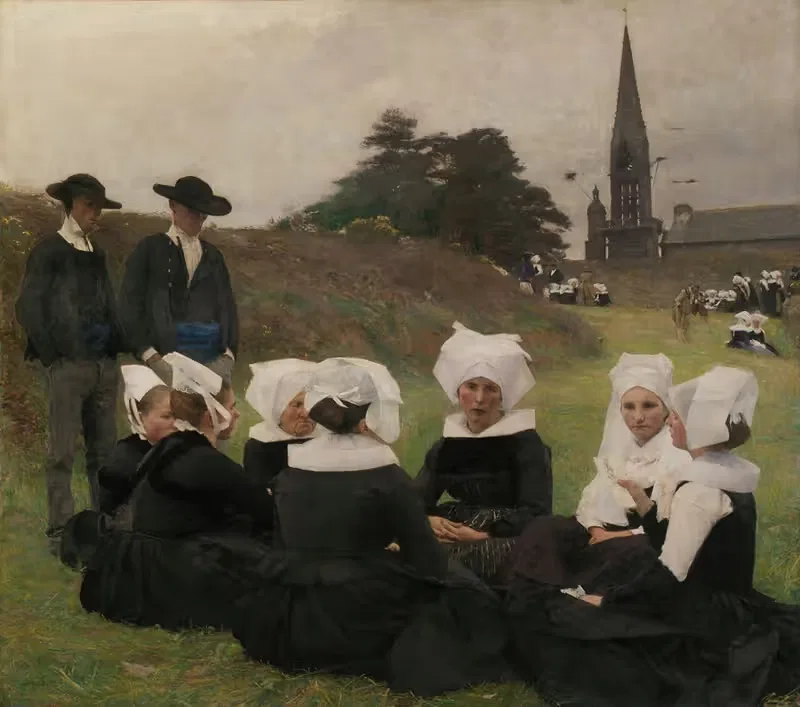 Breton Women at a Pardon — Pascal-Adolphe-Jean Dagnan-Bouveret
