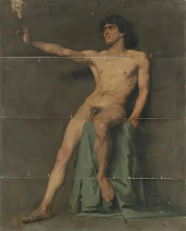 Мужская обнаженная натура by Паскаль-Адольф-Жан Даньян-Бувере, 1877 — digital art print download